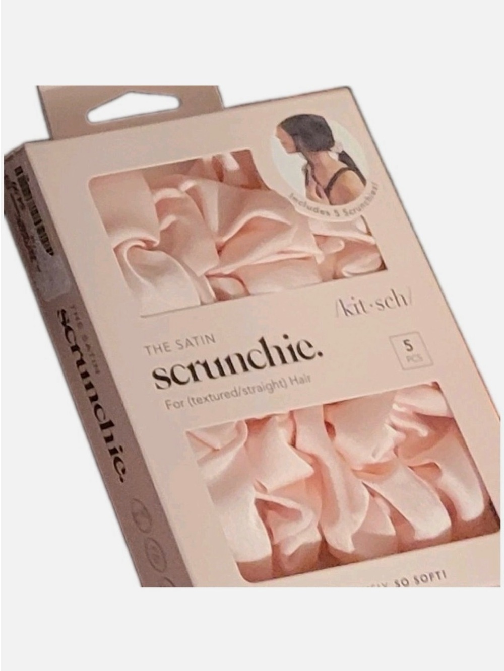 Kitsch Satin Scrunchies - Blush Pink (5 Pack)